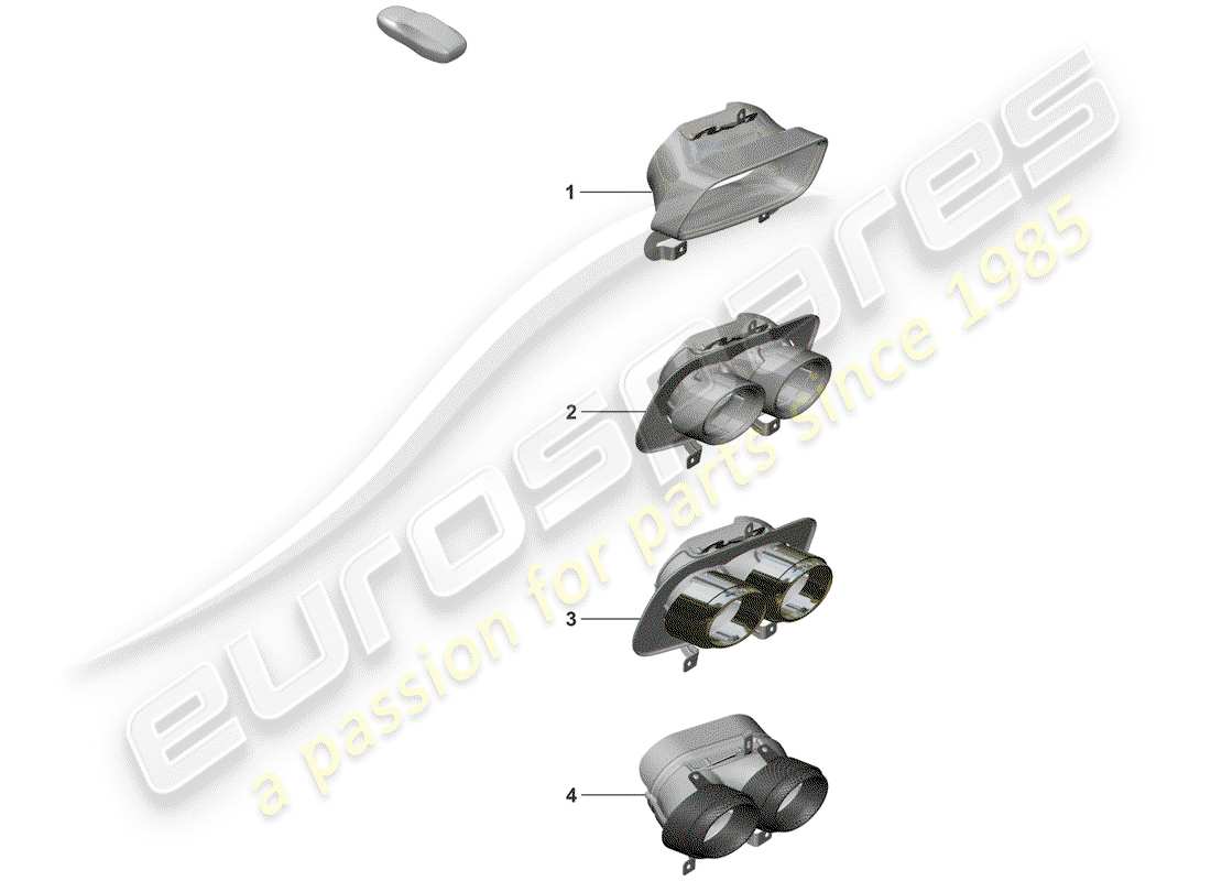 porsche 2020 tail pipe part diagram