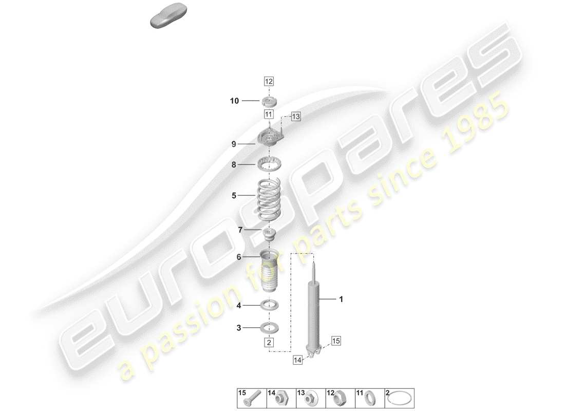 porsche 2020 suspension strut complete part diagram