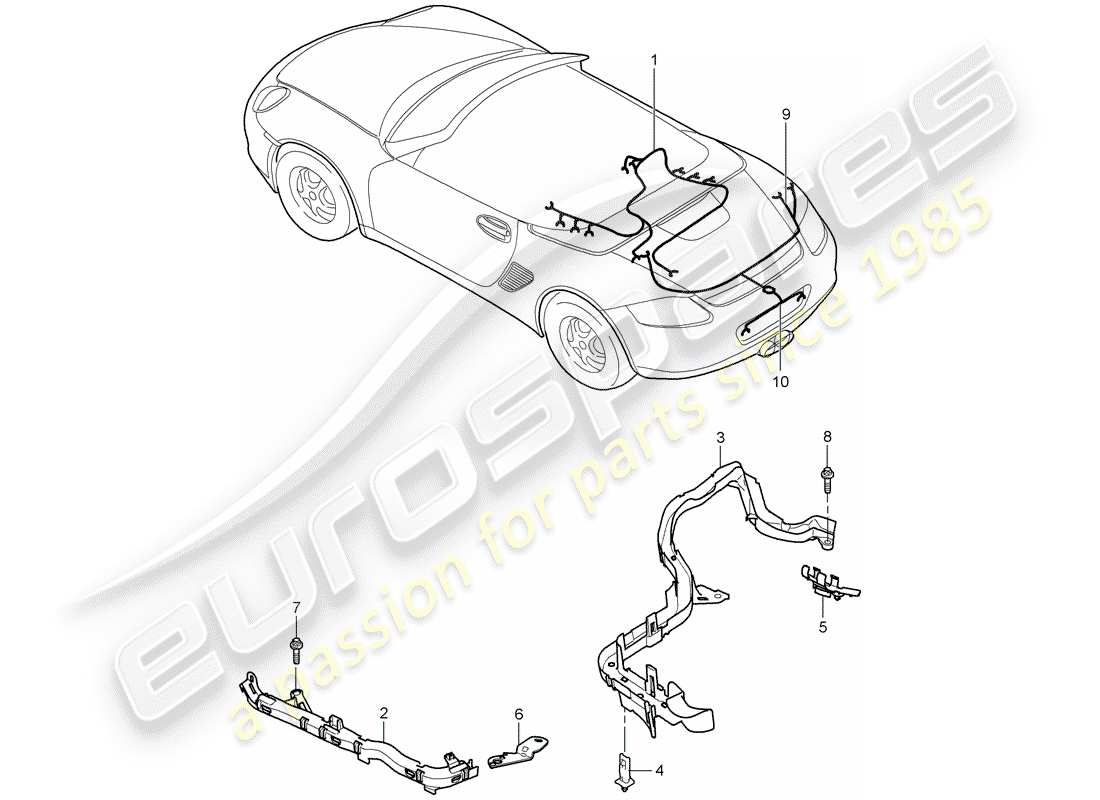 porsche boxster 987 (2006) wiring harnesses part diagram