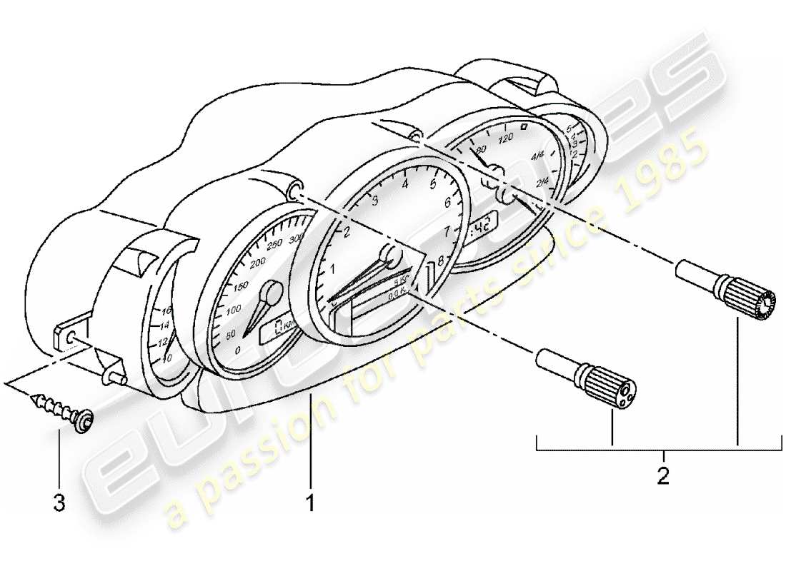 porsche 996 t/gt2 (2003) instruments - complete - see memo ti: - gr.9 , nr.10/01 - d - mj 2001>> part diagram