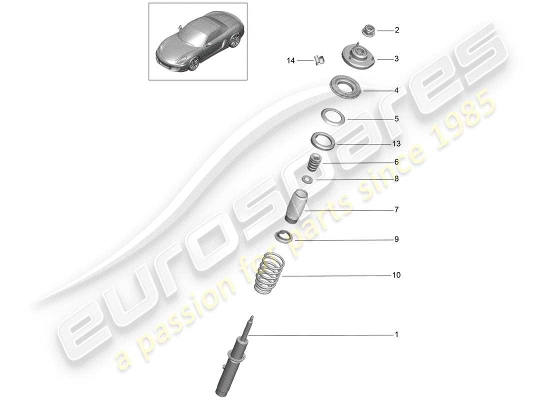 porsche boxster 981 (2015) vibration damper part diagram