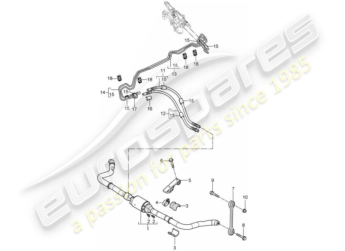 porsche cayenne (2010) stabilizer part diagram