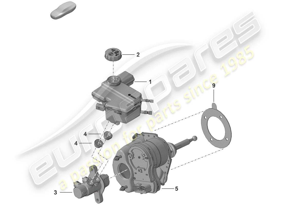 porsche 2020 brake master cylinder part diagram