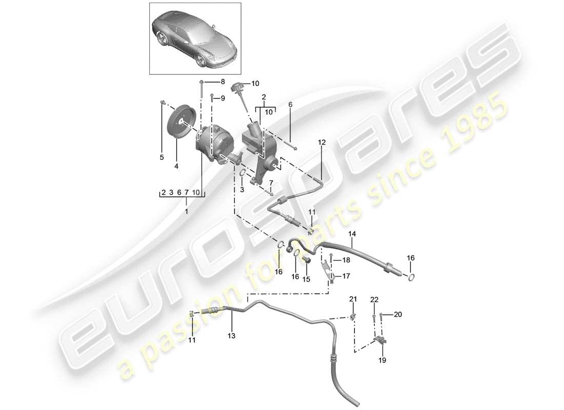 porsche 991 (2016) lines part diagram