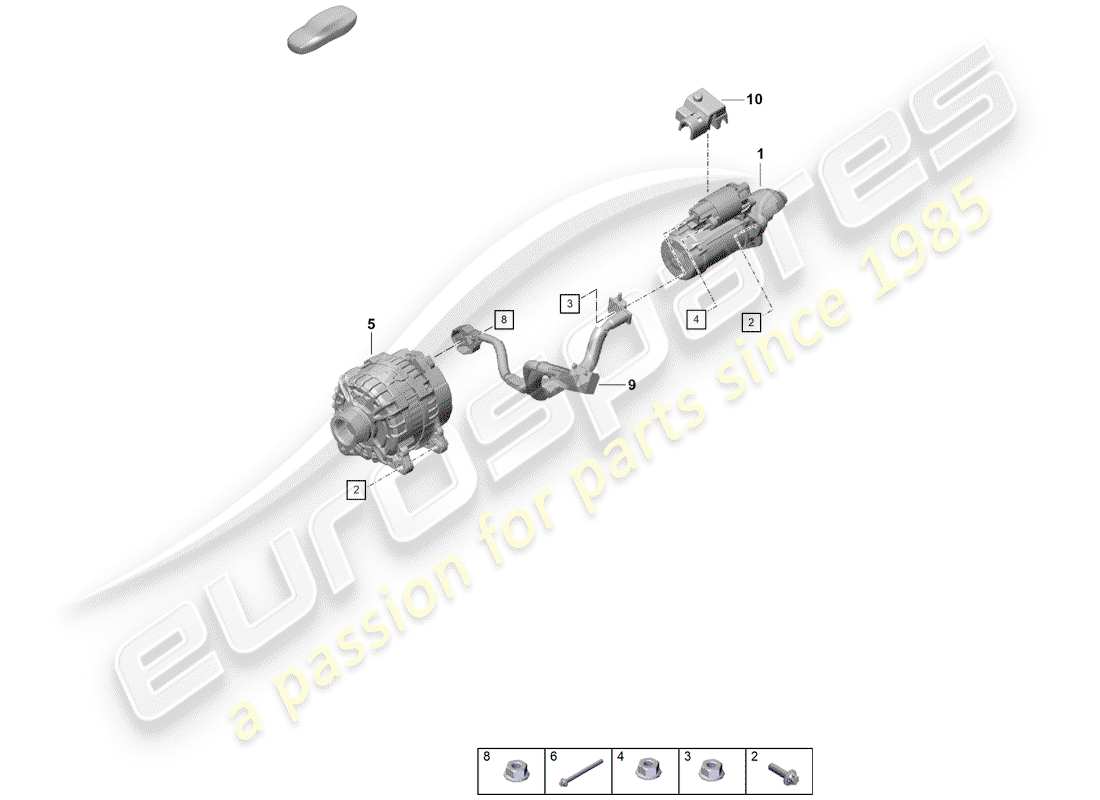 porsche boxster spyder (2019) starter part diagram