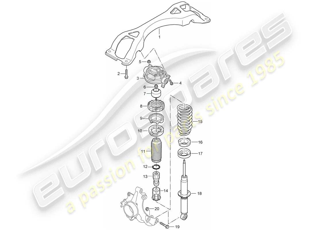 porsche cayenne (2010) suspension part diagram