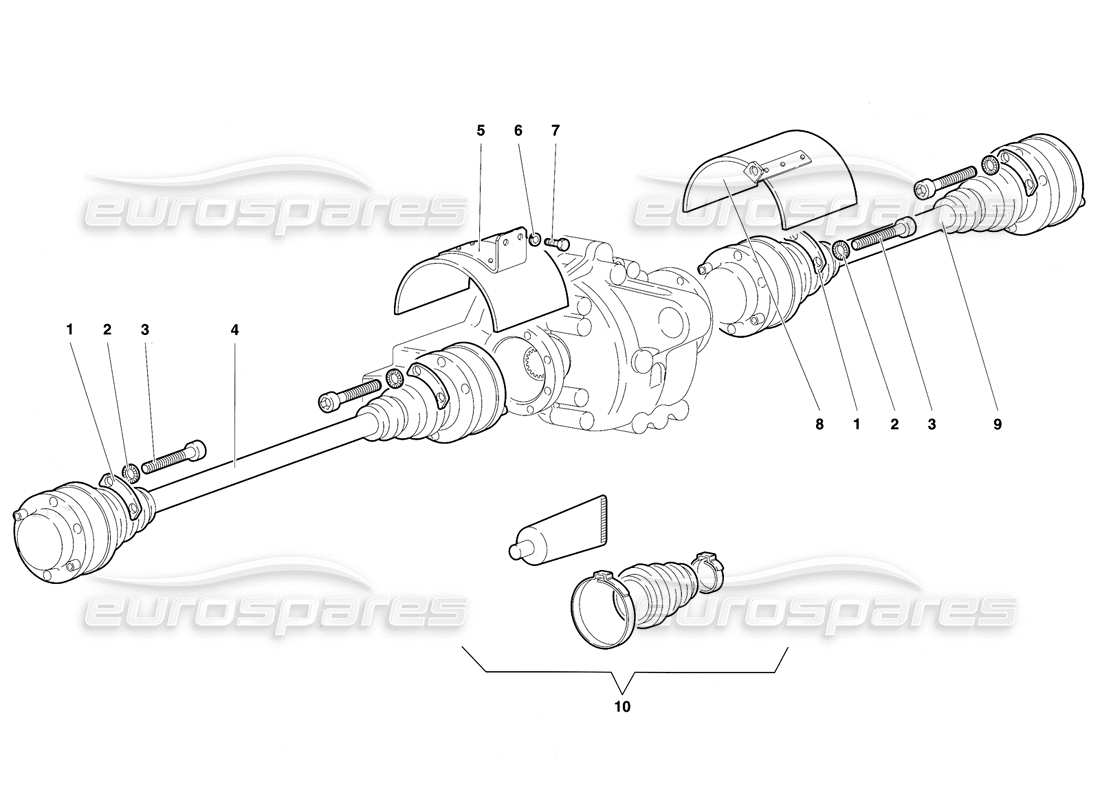 lamborghini diablo se30 (1995) driveshafts part diagram