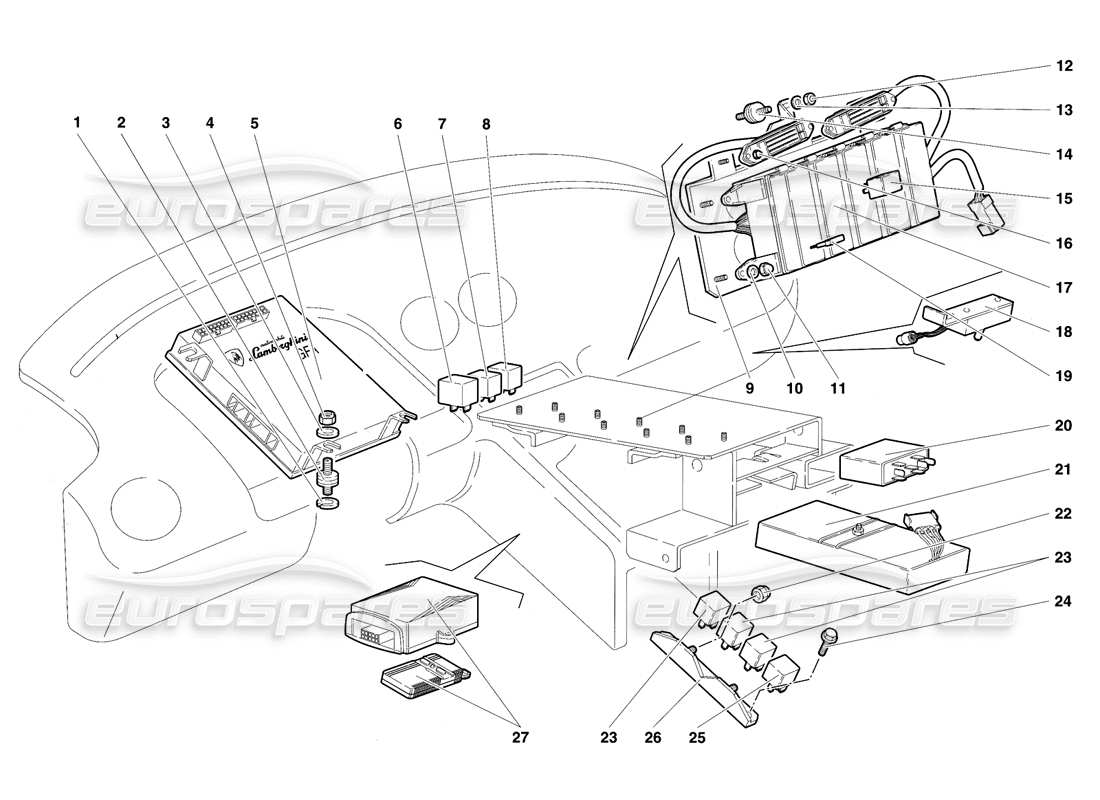 lamborghini diablo se30 (1995) electrical system (until se 079-150) part diagram