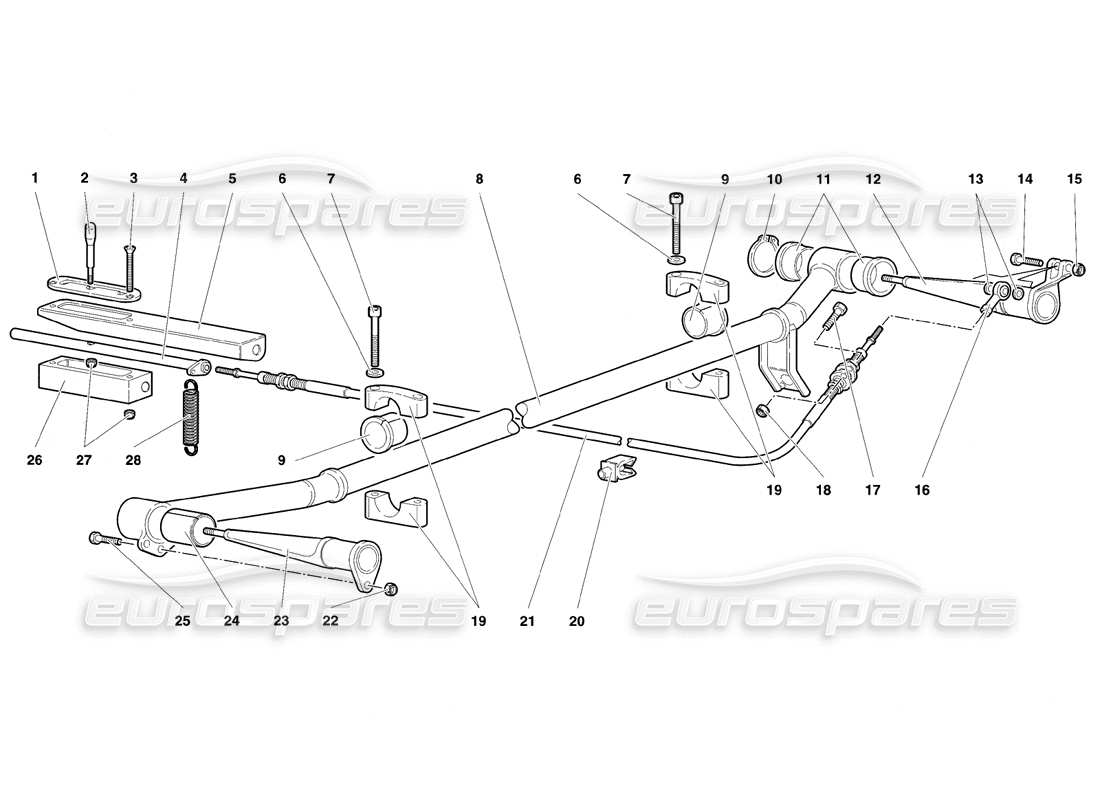 lamborghini diablo se30 (1995) adjustable rear anti rool bar part diagram