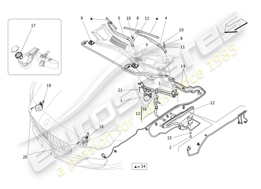 maserati qtp 3.0 bt v6 410hp (2014) external vehicle devices part diagram