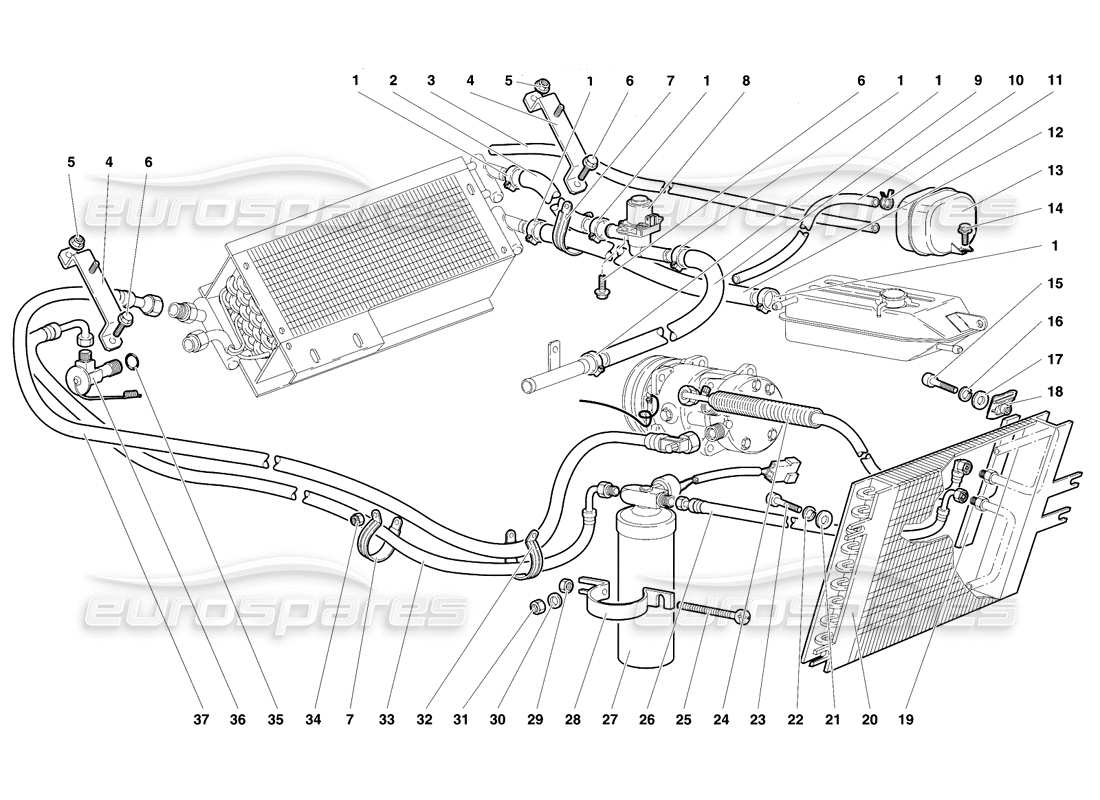 lamborghini diablo se30 (1995) climate control part diagram