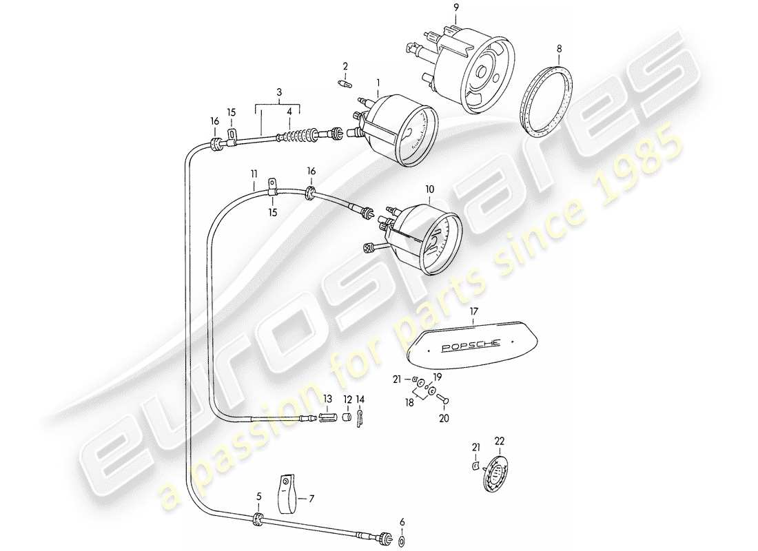 a part diagram from the porsche 356/356a (1950) parts catalogue