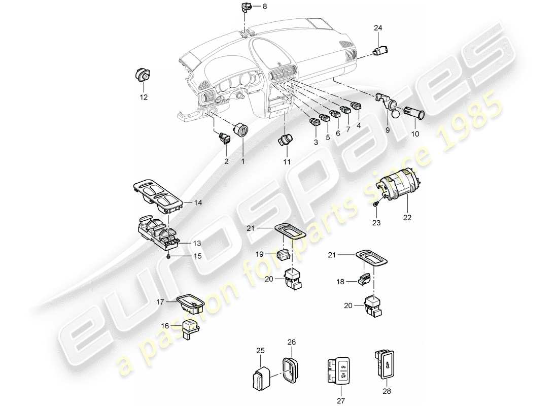 a part diagram from the porsche cayenne parts catalogue