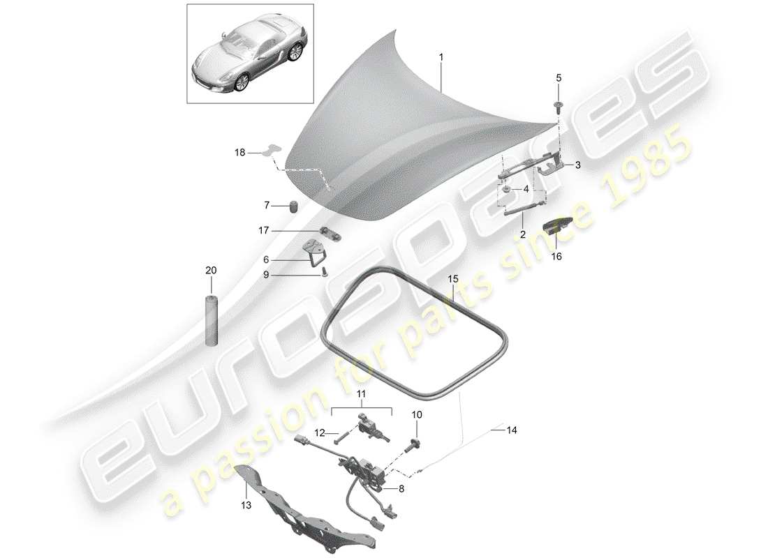 a part diagram from the porsche boxster 981 (2012) parts catalogue