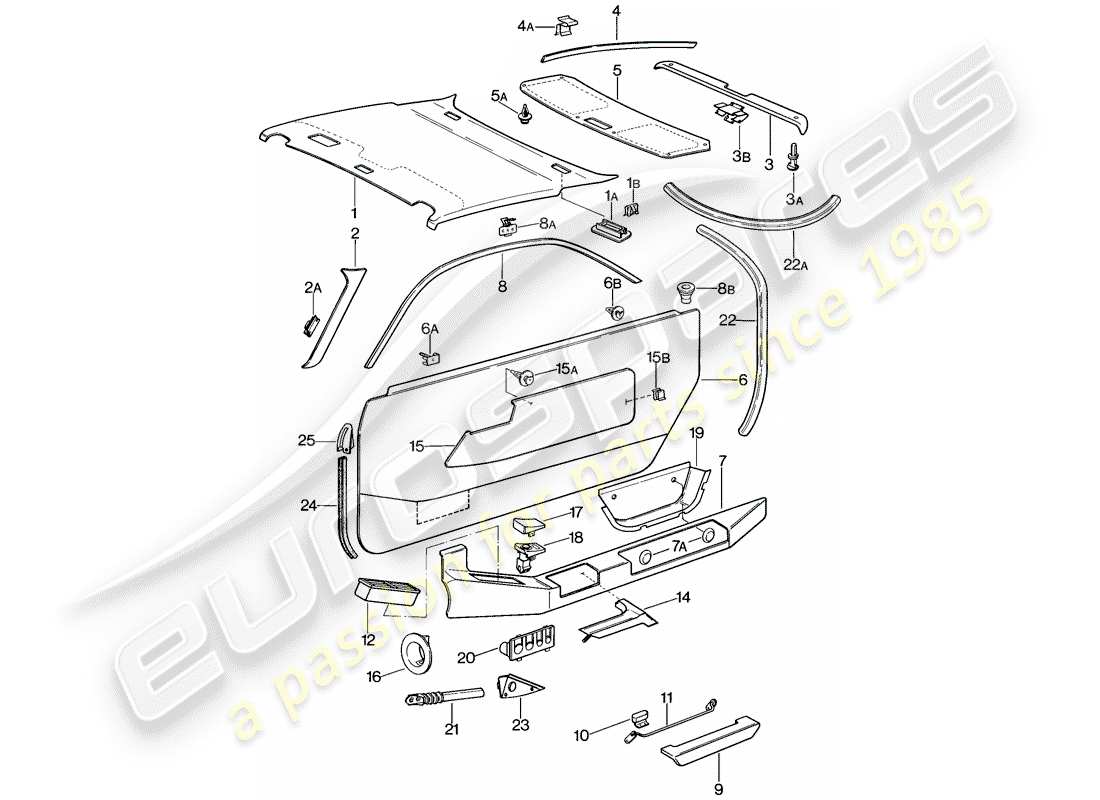 a part diagram from the porsche 928 (1982) parts catalogue