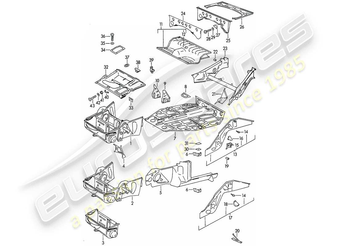 a part diagram from the porsche 356b/356c (1963) parts catalogue