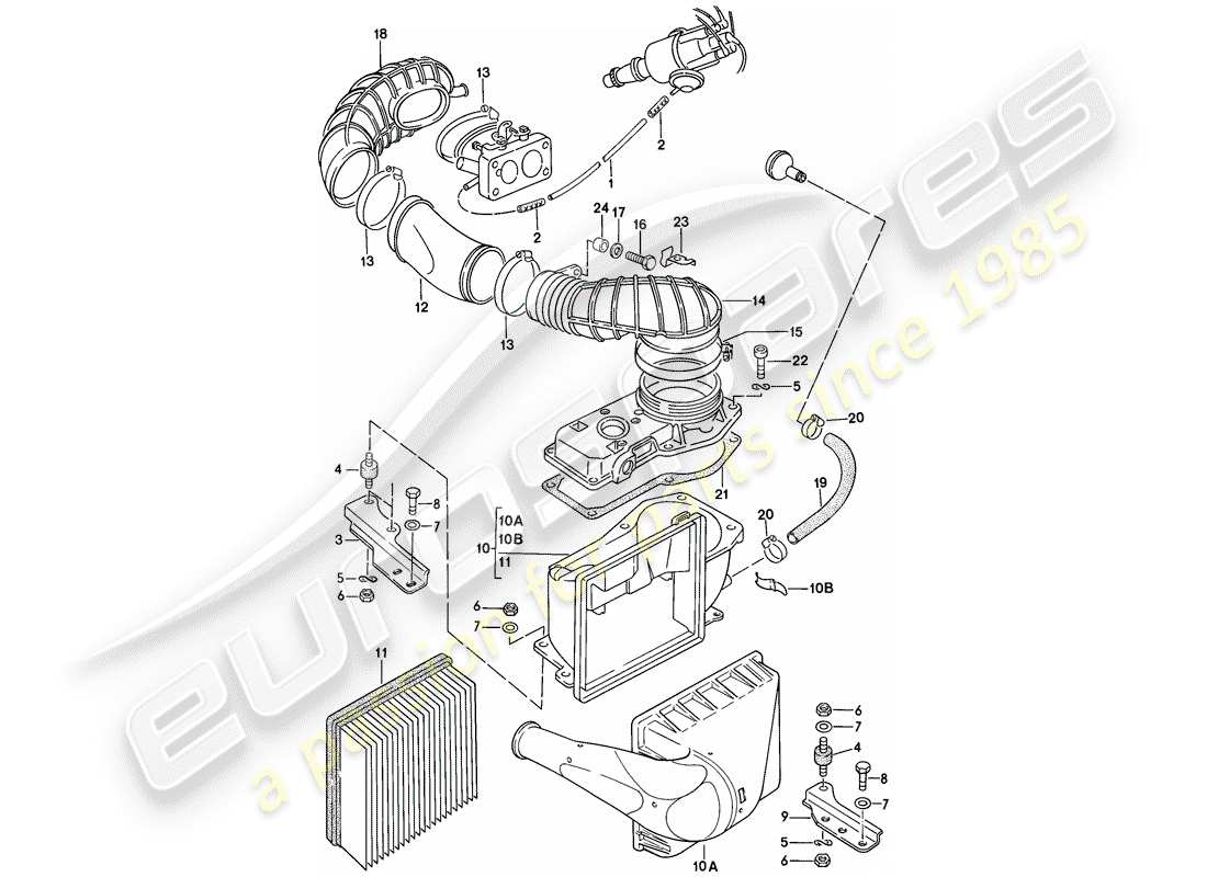 a part diagram from the porsche 924 parts catalogue