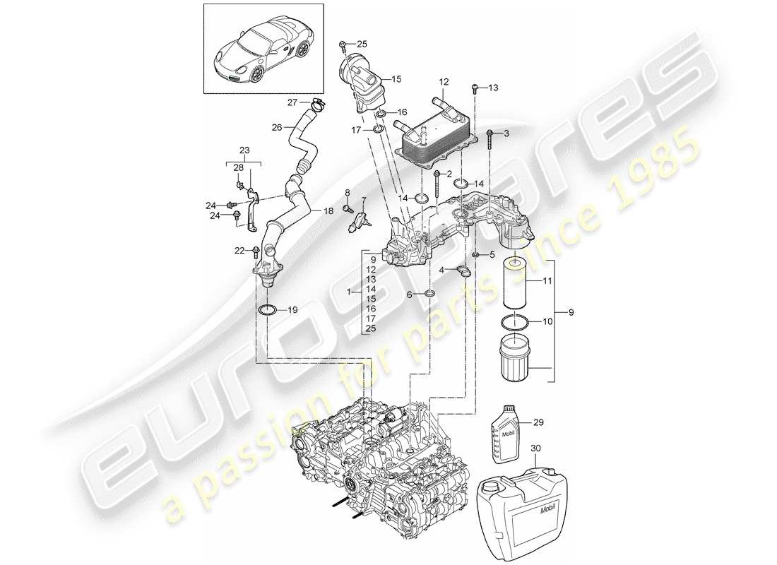 a part diagram from the porsche boxster 987 (2012) parts catalogue