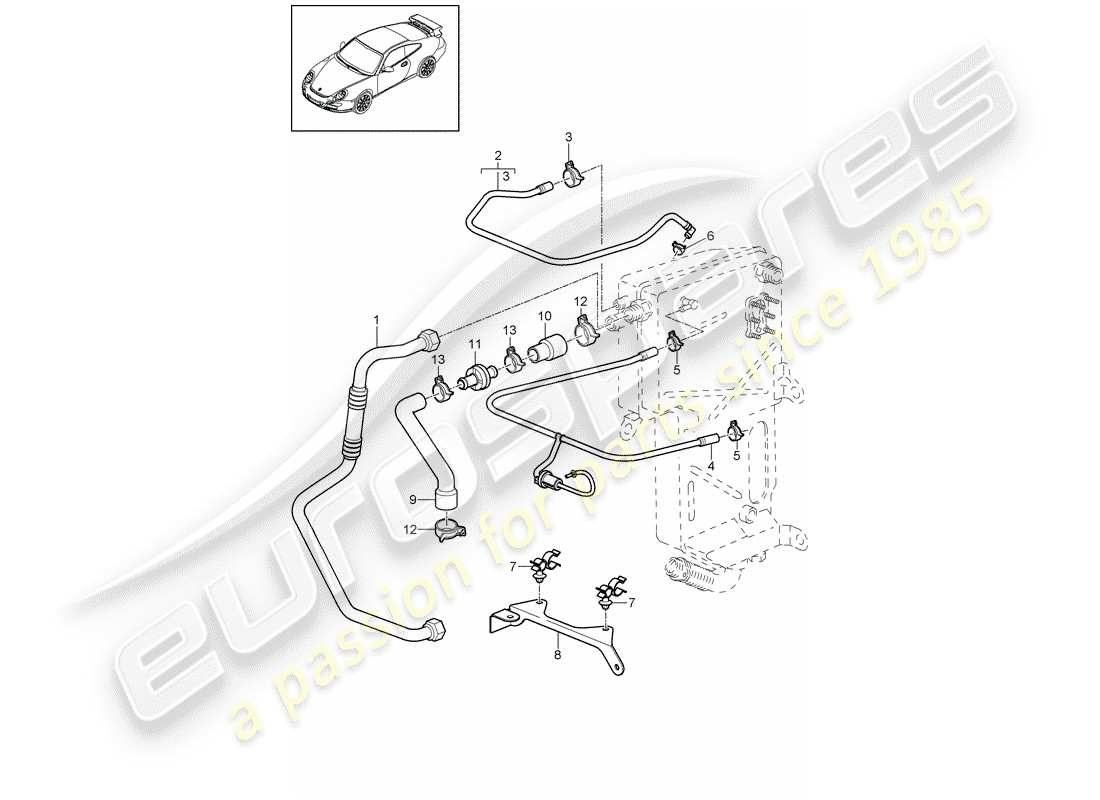 a part diagram from the porsche 997 gt3 (2011) parts catalogue