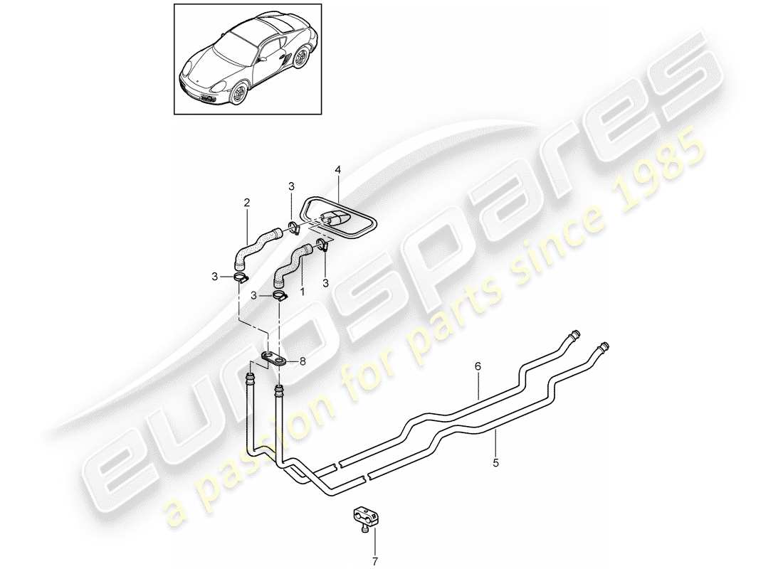 a part diagram from the porsche cayman 987 (2008) parts catalogue