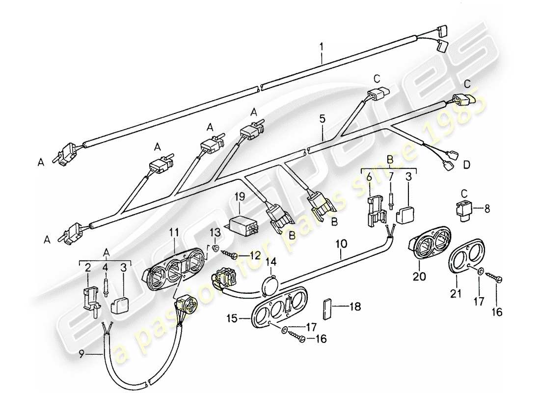 a part diagram from the porsche 959 (1988) parts catalogue