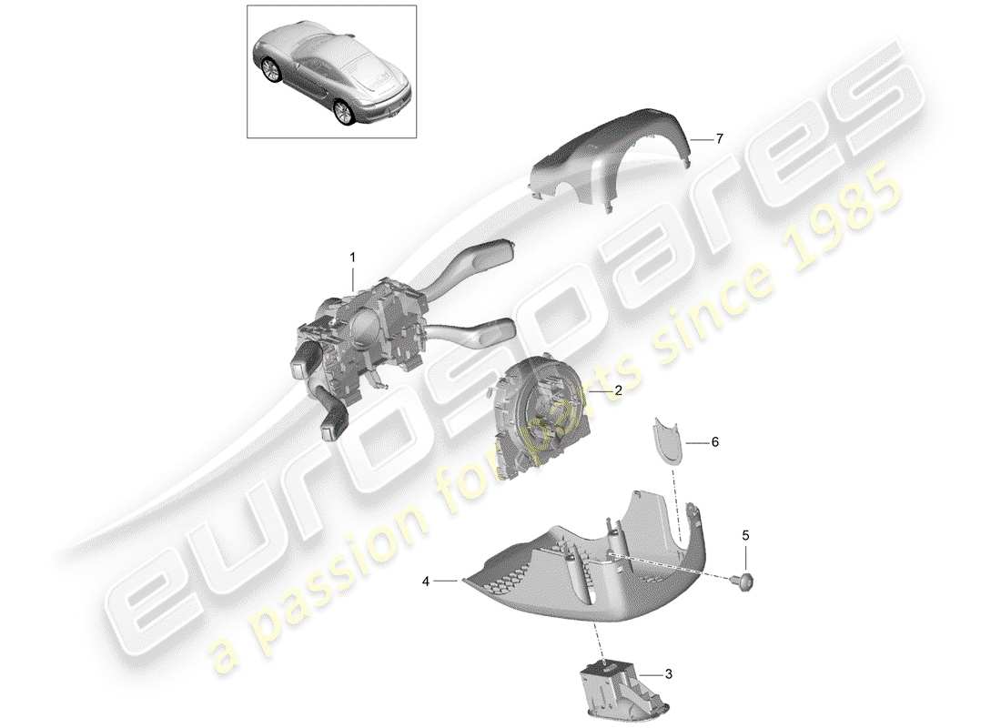 a part diagram from the porsche cayman 981 (2014) parts catalogue