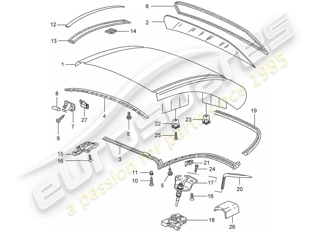 a part diagram from the porsche 996 (1999) parts catalogue