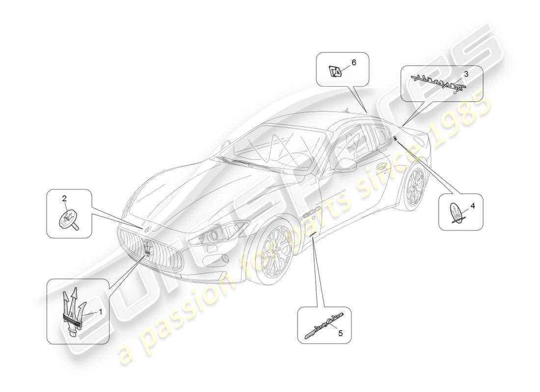 a part diagram from the maserati granturismo (2008) parts catalogue