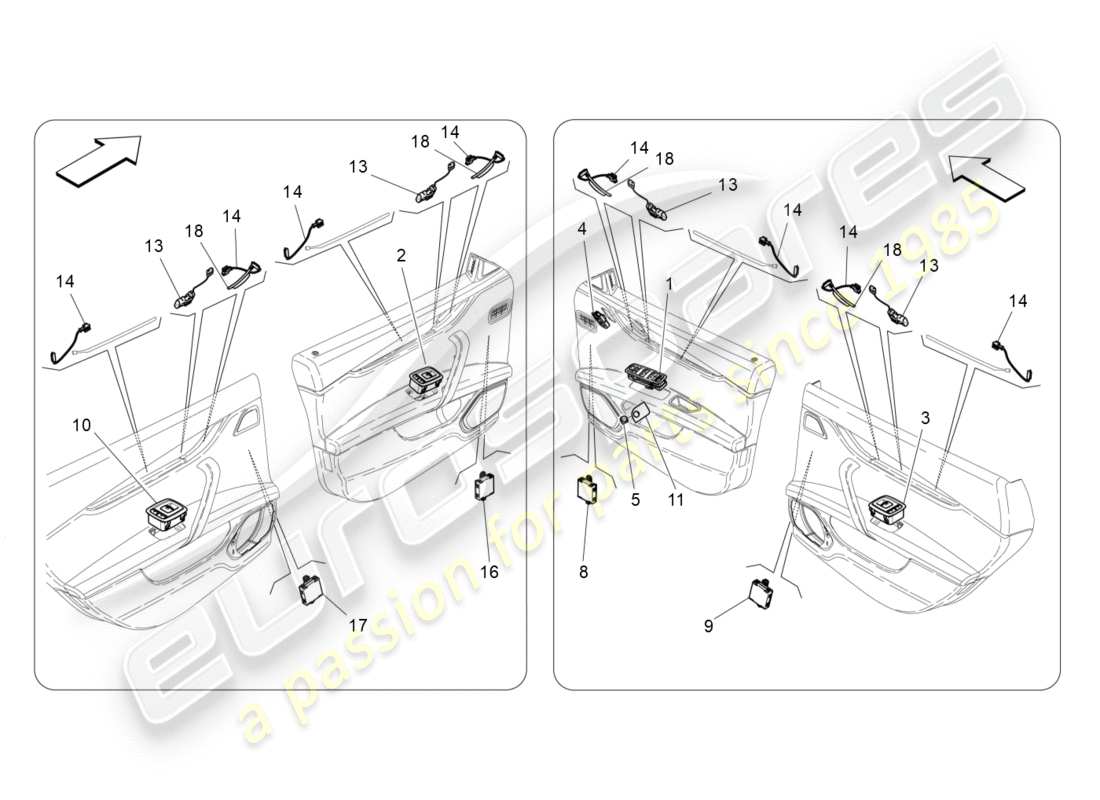 a part diagram from the maserati qtp 3.0 tds v6 275hp (2015) parts catalogue