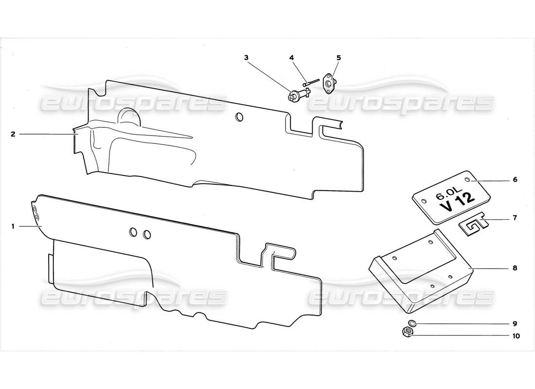 lamborghini diablo gt (1999) engine compartment part diagram