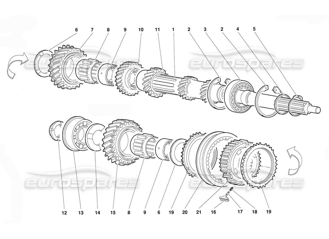 a part diagram from the lamborghini diablo (1991) parts catalogue