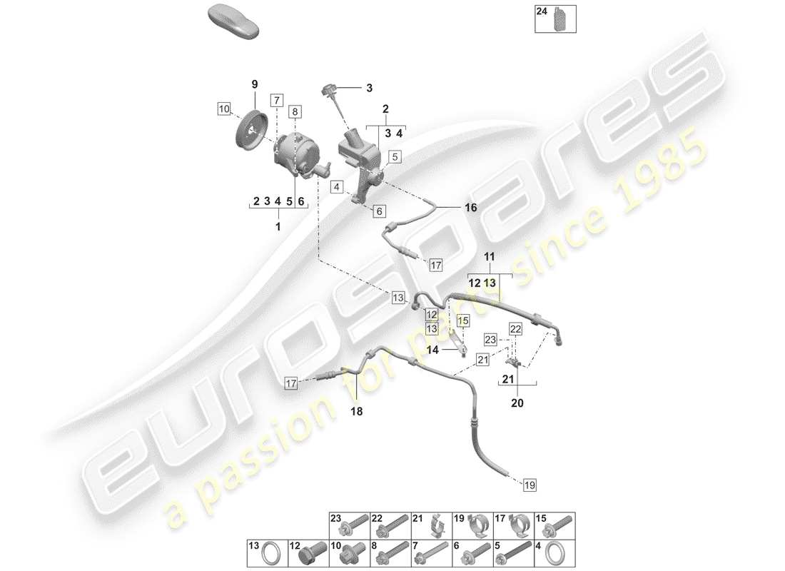 porsche 2019 hydraulic pump part diagram