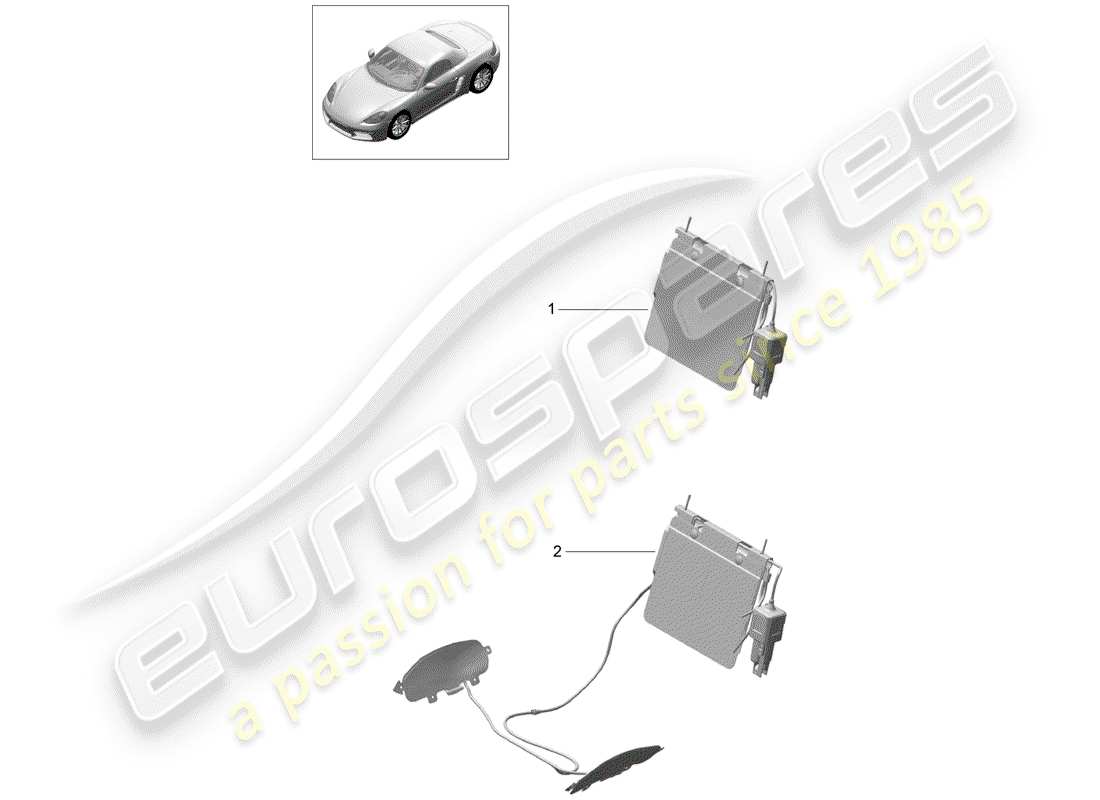 porsche 718 boxster (2017) lumbar support part diagram