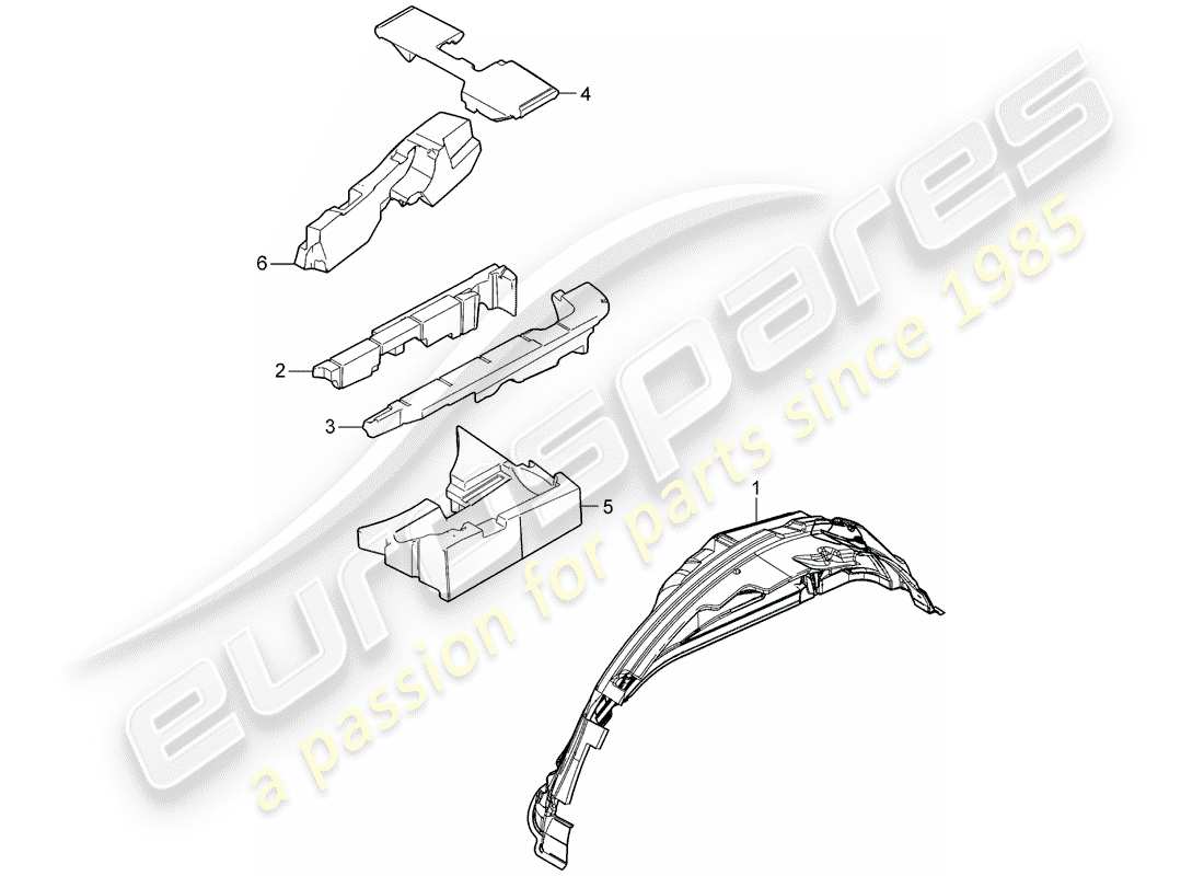 porsche cayenne (2010) sound absorber part diagram