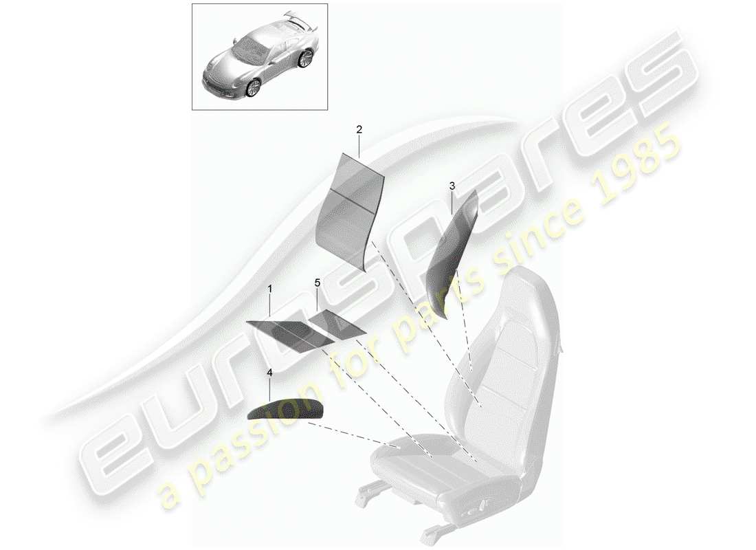 porsche 991r/gt3/rs (2015) heater element part diagram