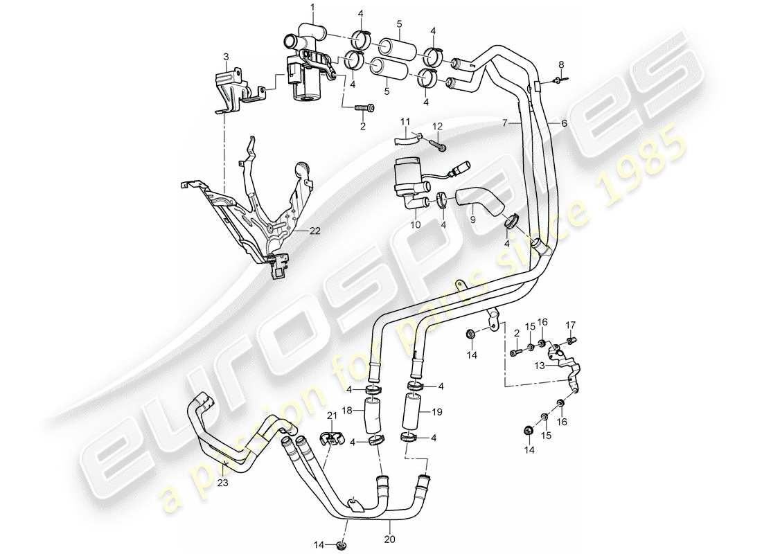 porsche cayenne (2004) heater part diagram