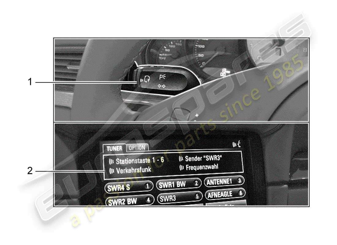 porsche tequipment 98x/99x (2015) language selection part diagram