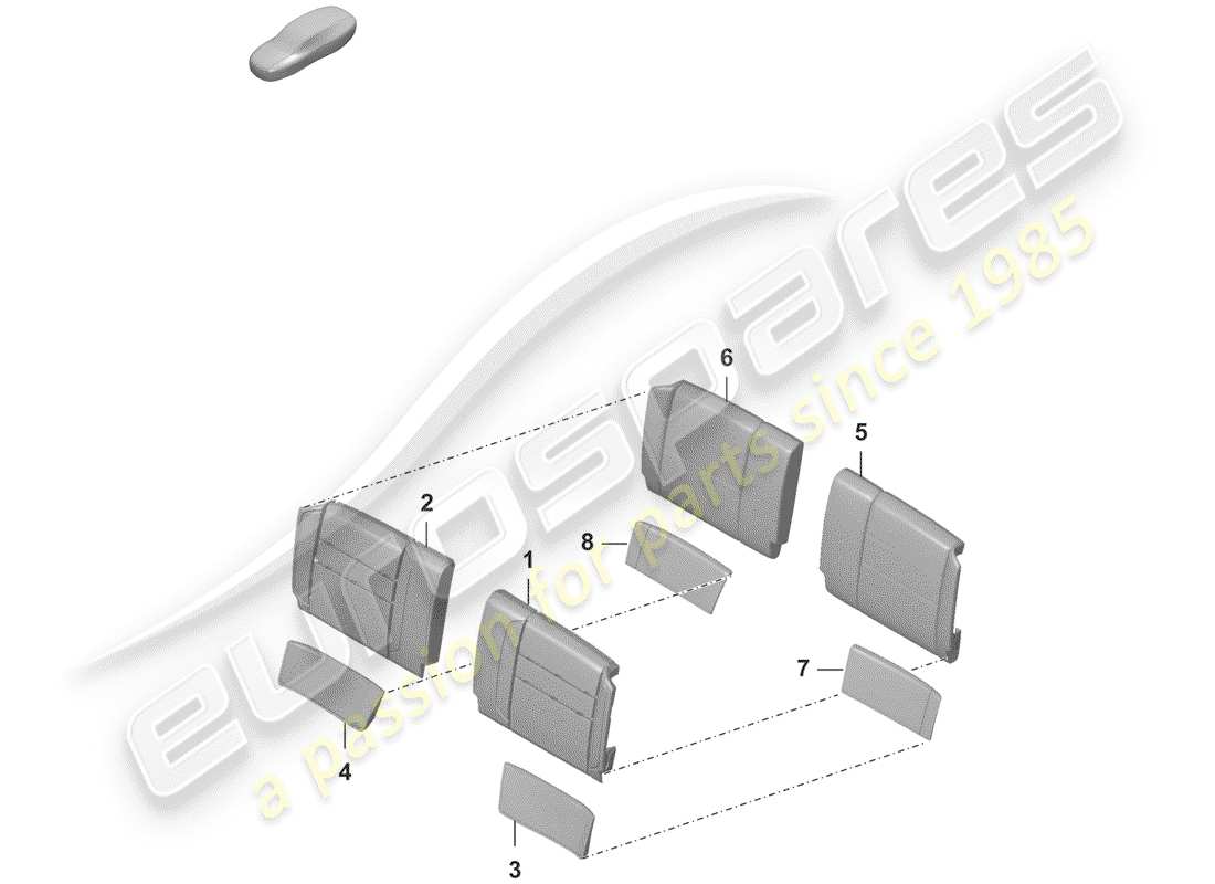 porsche 2019 foam part part diagram