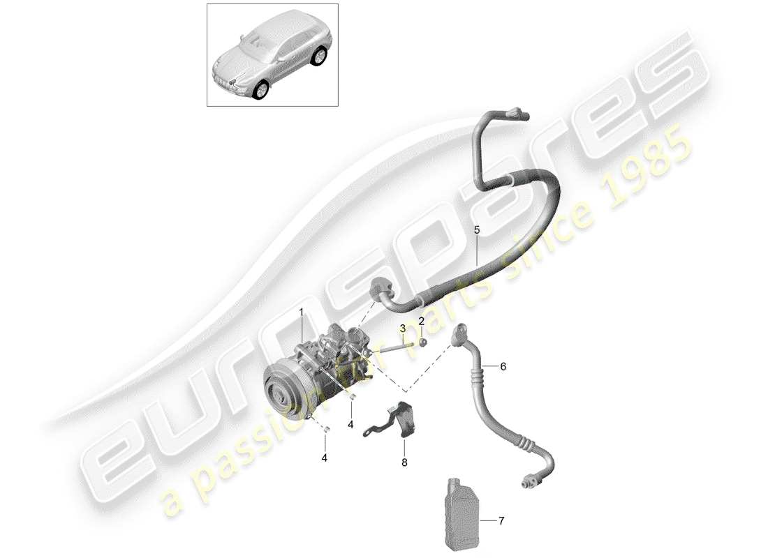 porsche macan (2018) compressor part diagram