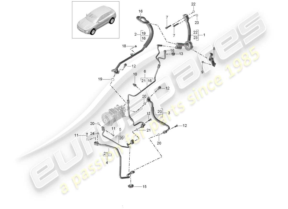 porsche macan (2018) refrigerant circuit part diagram