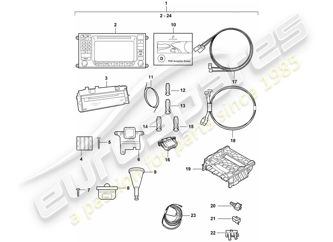 porsche tequipment cayenne (2018) navigation system part diagram