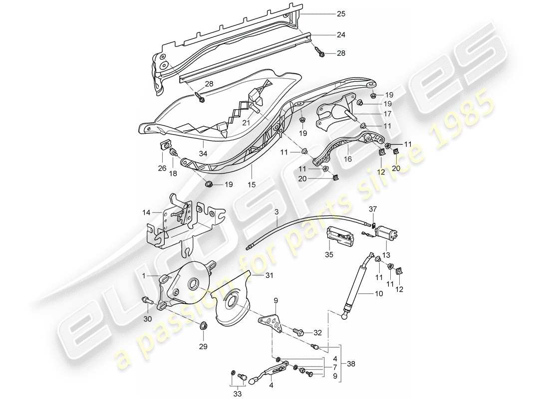 porsche boxster 987 (2006) driving mechanism part diagram