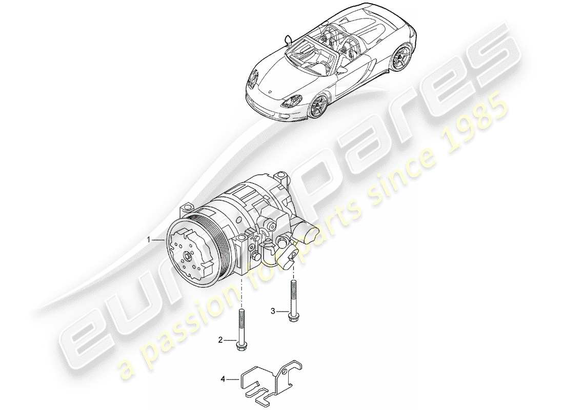 porsche carrera gt (2004) compressor part diagram