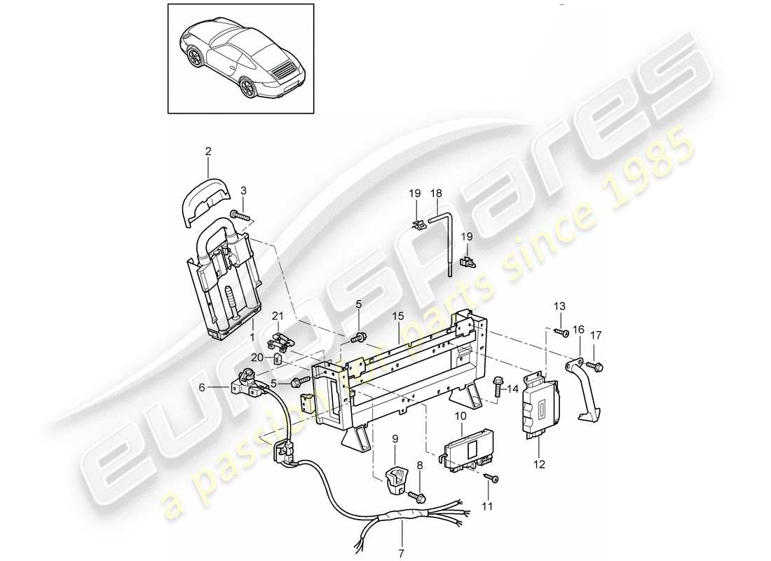 porsche 997 (2008) roll bar part diagram