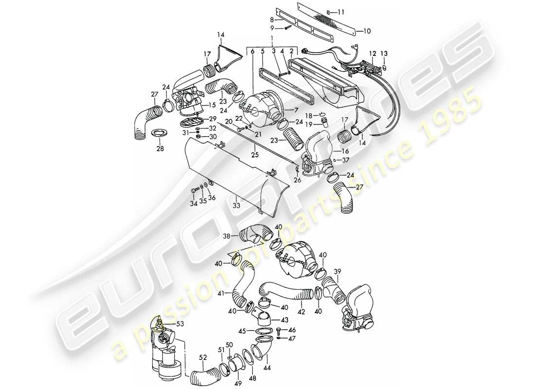 porsche 911/912 (1967) ventilation - heater - d - mj 1969>> part diagram