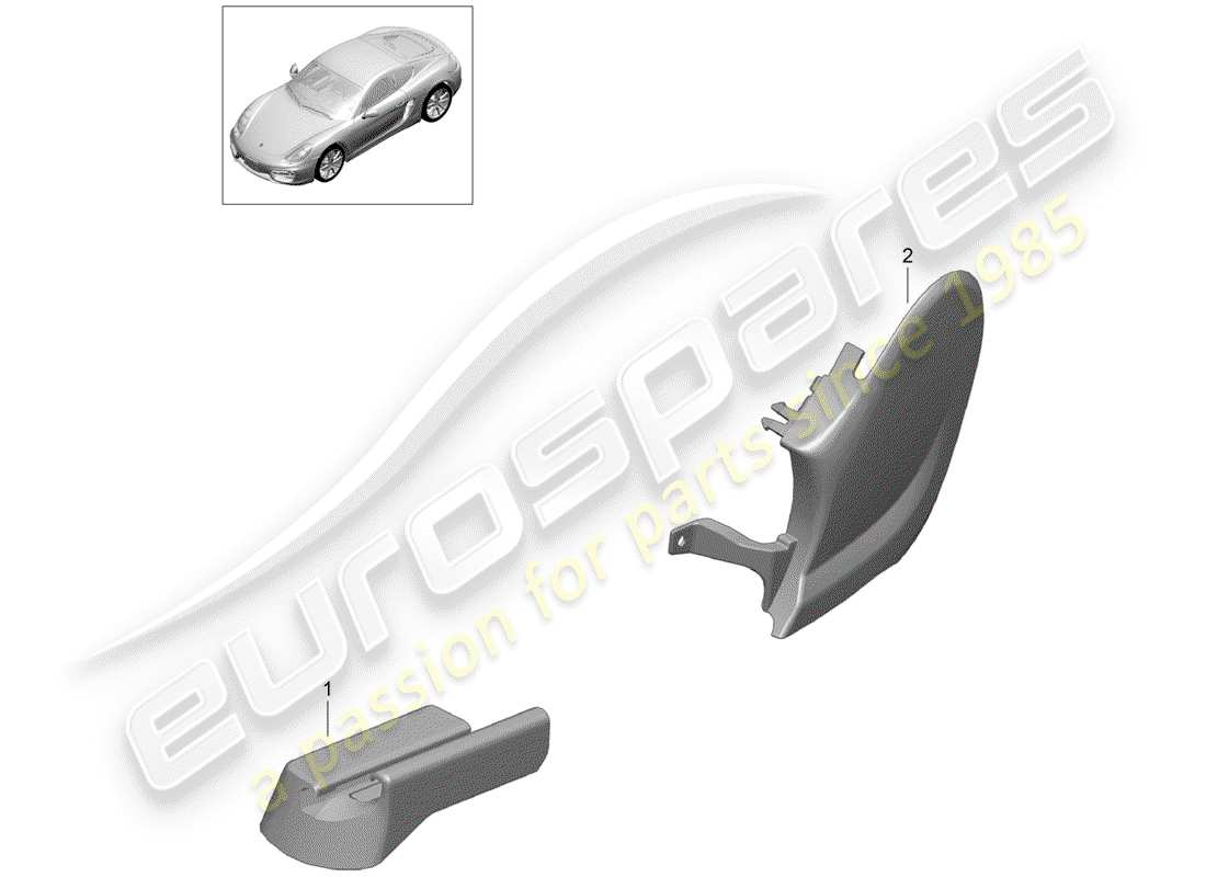 porsche cayman 981 (2014) sports seat plus part diagram