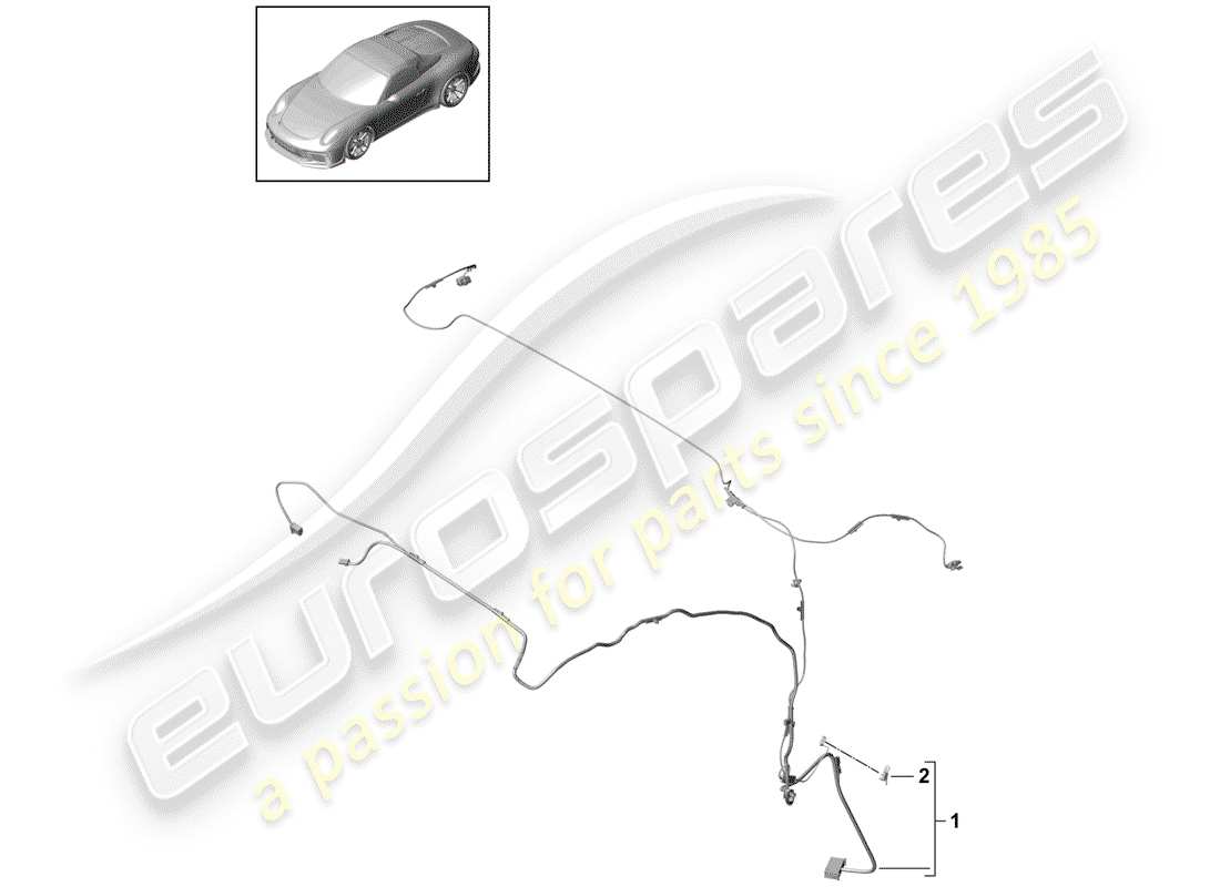 porsche 991r/gt3/rs (2014) harness for convertible part diagram