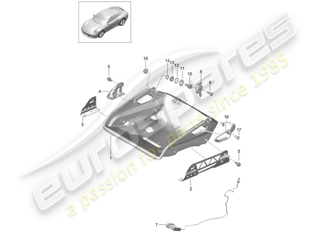 porsche 991 gen. 2 (2018) seat part diagram