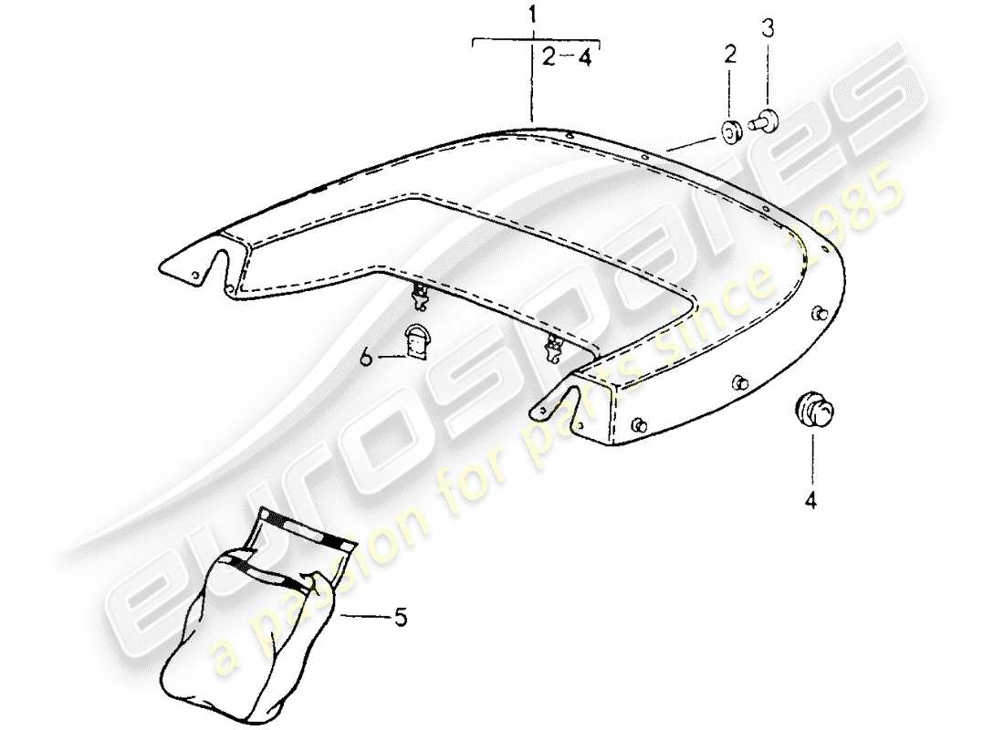 porsche 964 (1992) boot cover part diagram