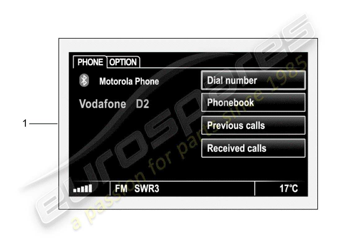 porsche tequipment 98x/99x (2013) retrofit kit for handsfree part diagram